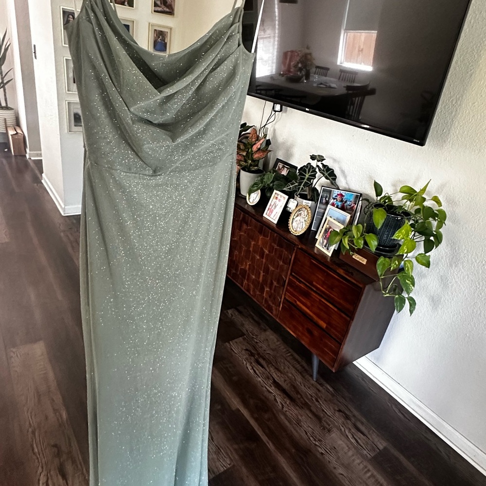 Windsor Green Maxi Slip Dress for Cocktail